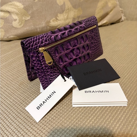 Brahmin Ady Purple Melbourne Genuine Leather Wallet - Picture 5 of 7